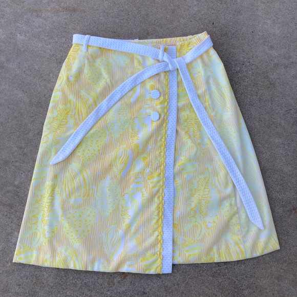 Vintage Lily Pulitzer Yellow Sea Shell Skirt Wrap - Picture 2 of 8